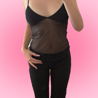 Schwarzes Mesh-Top