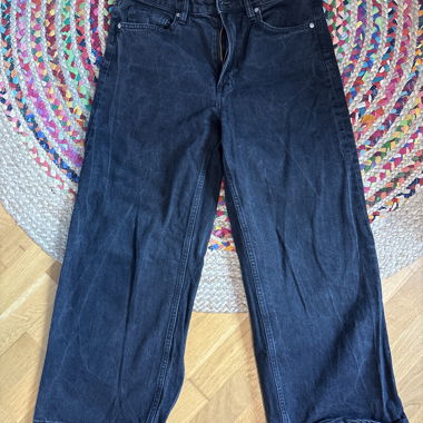 Black Wide-Leg Skirt Culotte Jeans