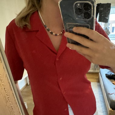 Red Burberry shirt short sleeves