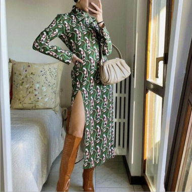High neck Midi dress