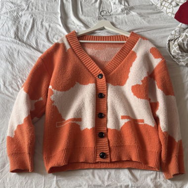 Unisex orange cardigan 