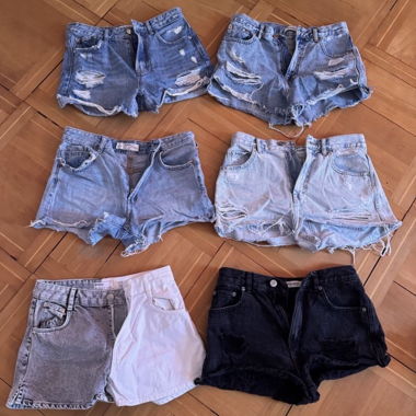 Lot de 6 shorts en jeans d'été, taille 36 34 38 Bershka