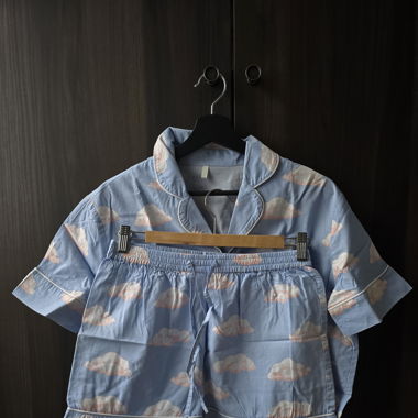 ONLY Light Blue Cloud Print Pajama Set – Size S/M