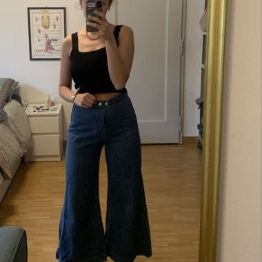 Jeans blu a gamba larga M
