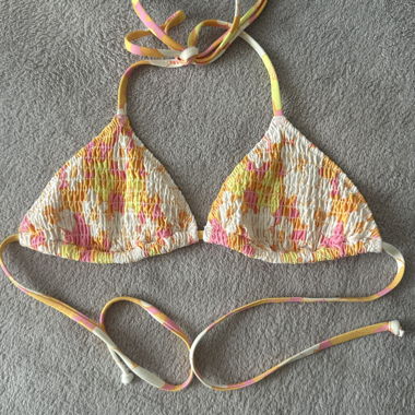 Floral string bikini top XS H&M