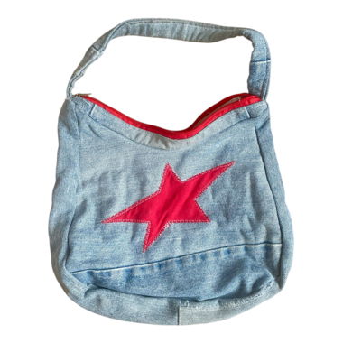 Jeans-Schultertasche mit Stern