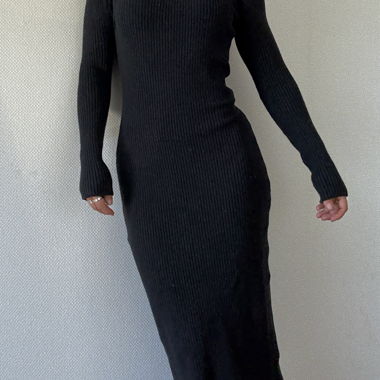 Abercrombie & Fitch Ribbed Black Sweater  Dress