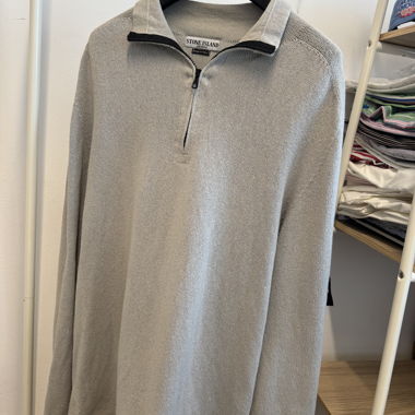 Maglione con zip Stone Island grigio