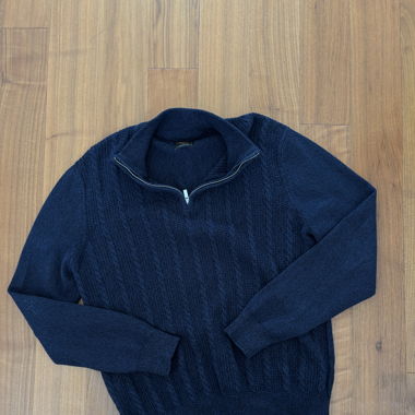 Quarter Zip mit Zopfmuster