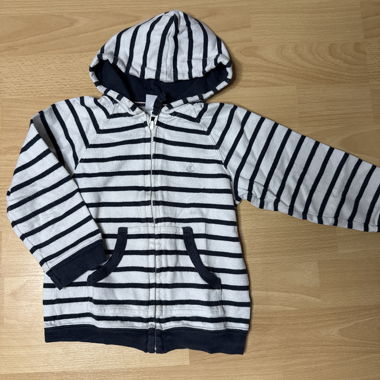 Giacca con cappuccio a righe per bambino Petit Bateau