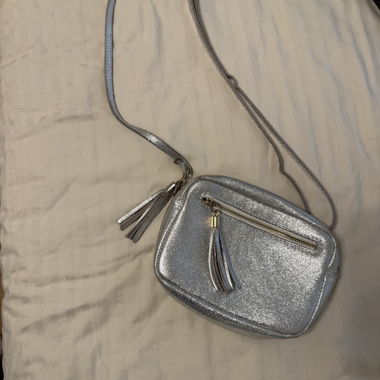 Borsa in pelle argento