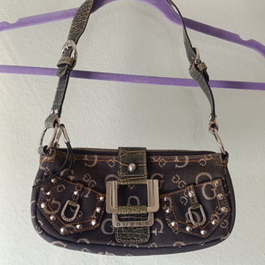 Borsa Guess vintage in denim scuro