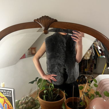 Gilet in pelliccia sintetica grigio