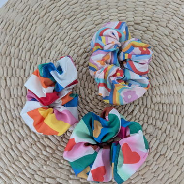 Bunte Haar-Scrunchies, 3er-Set