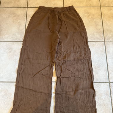 Pantalone in lino marrone