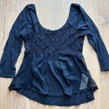 navy shirt with lace details from abercrombie