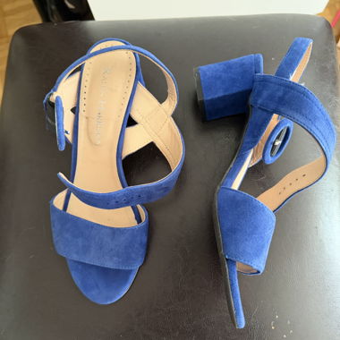 Blue heeled sandals