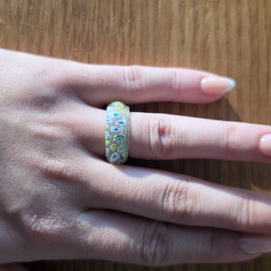 Colorful glass ring