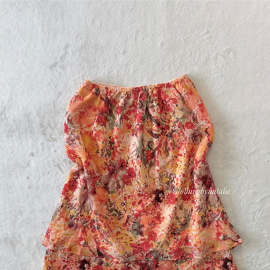 Summer Orange Chiffon Skirt (S/M)