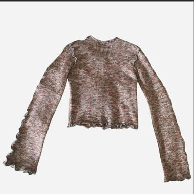 Knitted multicolored crop top