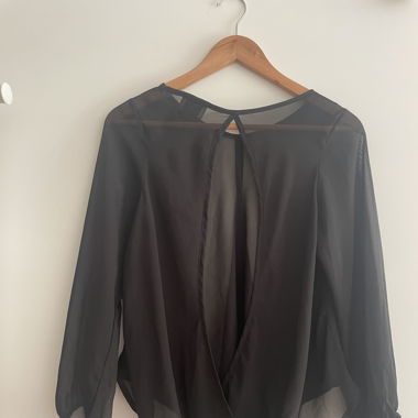 Chemisier transparent noir 