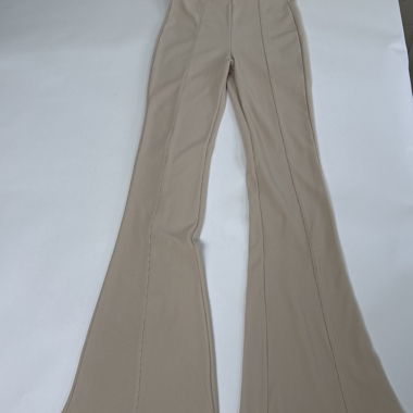 Pantalon évasé beige Bershka