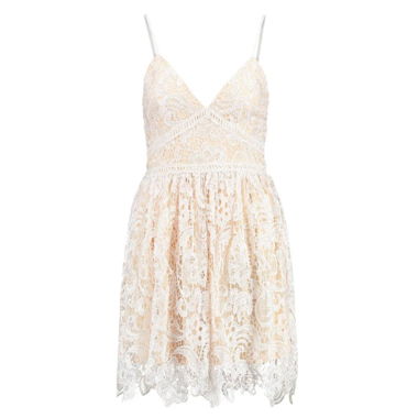 Spitzenkleid Missguided weiss-nude