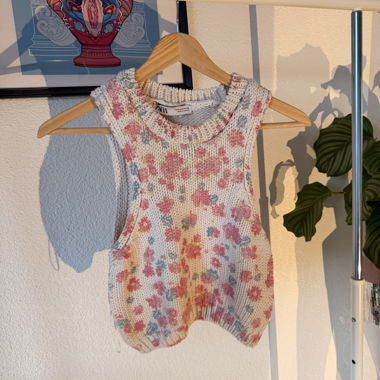 Gilet crop floral Zara