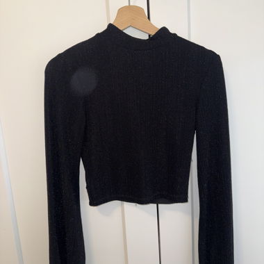 Black Glitter Crop Top
