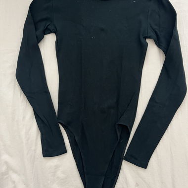 Zara black long-sleeve bodysuit