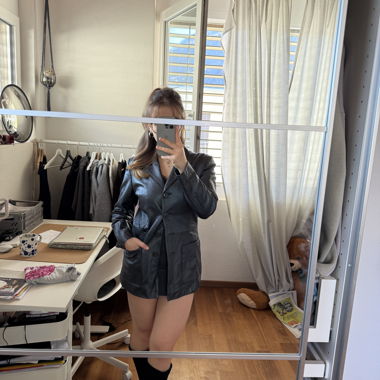 Black leather blazer