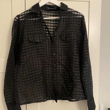 Black Sheer Check Blouse