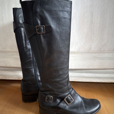 Stivali in pelle neri Gabor con fibbie