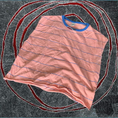 Striped sleeveless top pink/blue