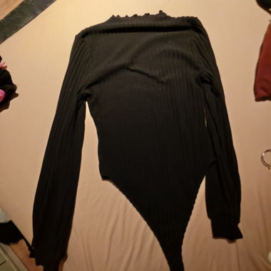 Black bodysuit with long sleeves