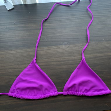 Purple triangle bikini top XS
