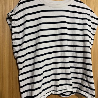 Oversized Black and White Striped Top