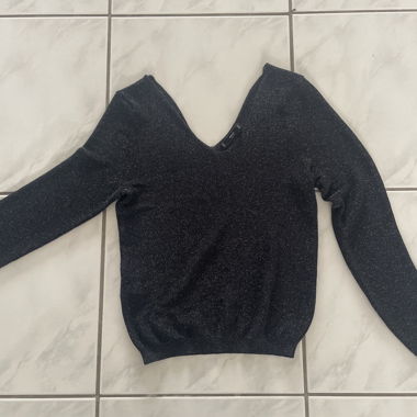 Glitzerpullover Schwarz