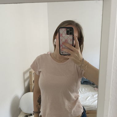 Pink striped Crop T-Shirt