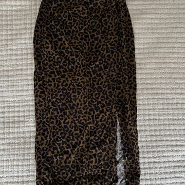 Leopard Print Midi Skirt