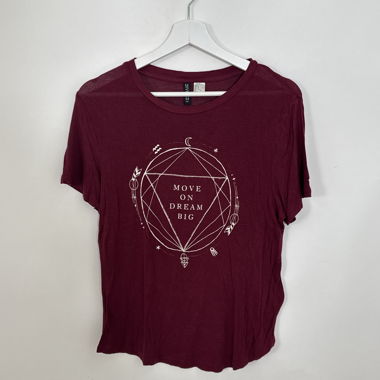 H&M bordeauxfarbenes Grafik-T-Shirt