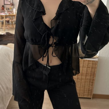 Blusa Nera Trasparente