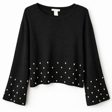 Maglione nero con perle
