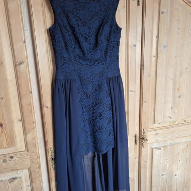 Abito Swing in pizzo navy (lunghezza 118 cm)