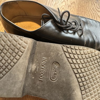 Schwarze Lederschuhe Navyboot