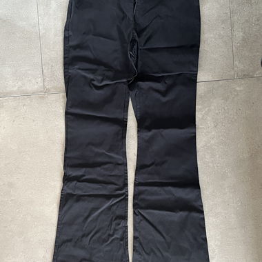Black flared-leg trousers