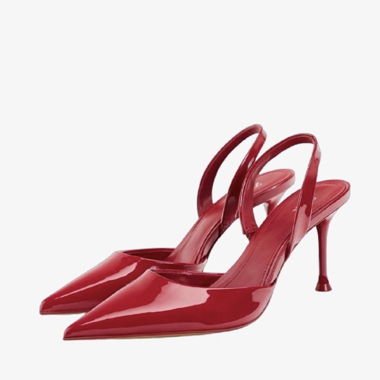 Décolleté slingback rossi in vernice