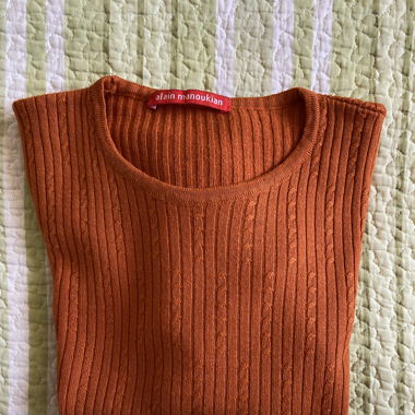 Pull Alain Manoukian en laine couleur rouille
