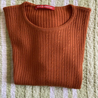 Pull Alain Manoukian en laine couleur rouille