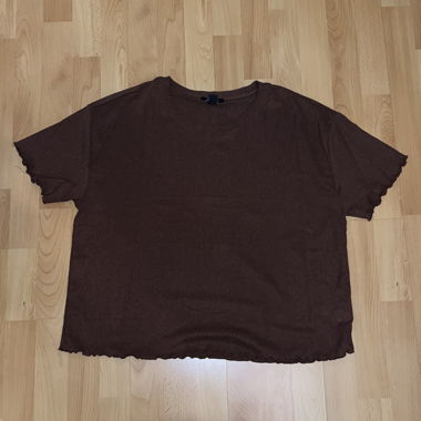 Oversized brown structured shirt
